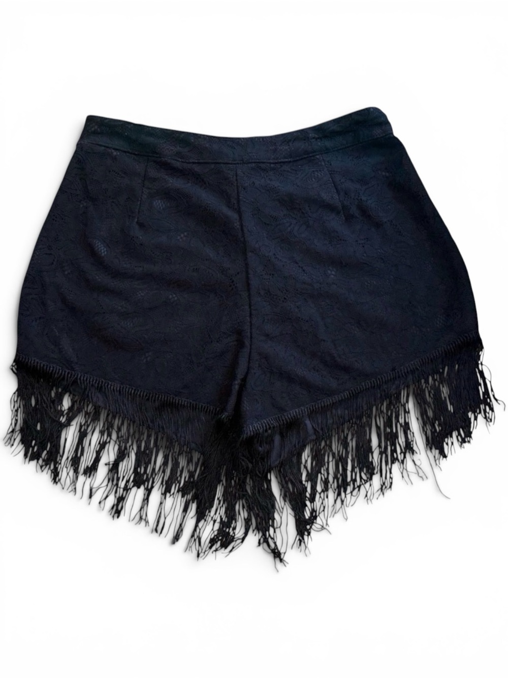 Y2K ANGIE Lace Fringe Mini Shorts